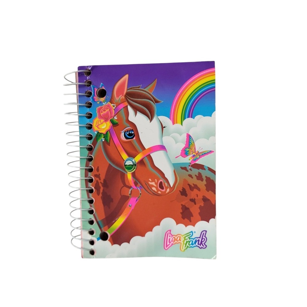 Vtg Lisa Frank Big Little Notebook Horse Rainbow Mini‎ Colorful 4x6 USA